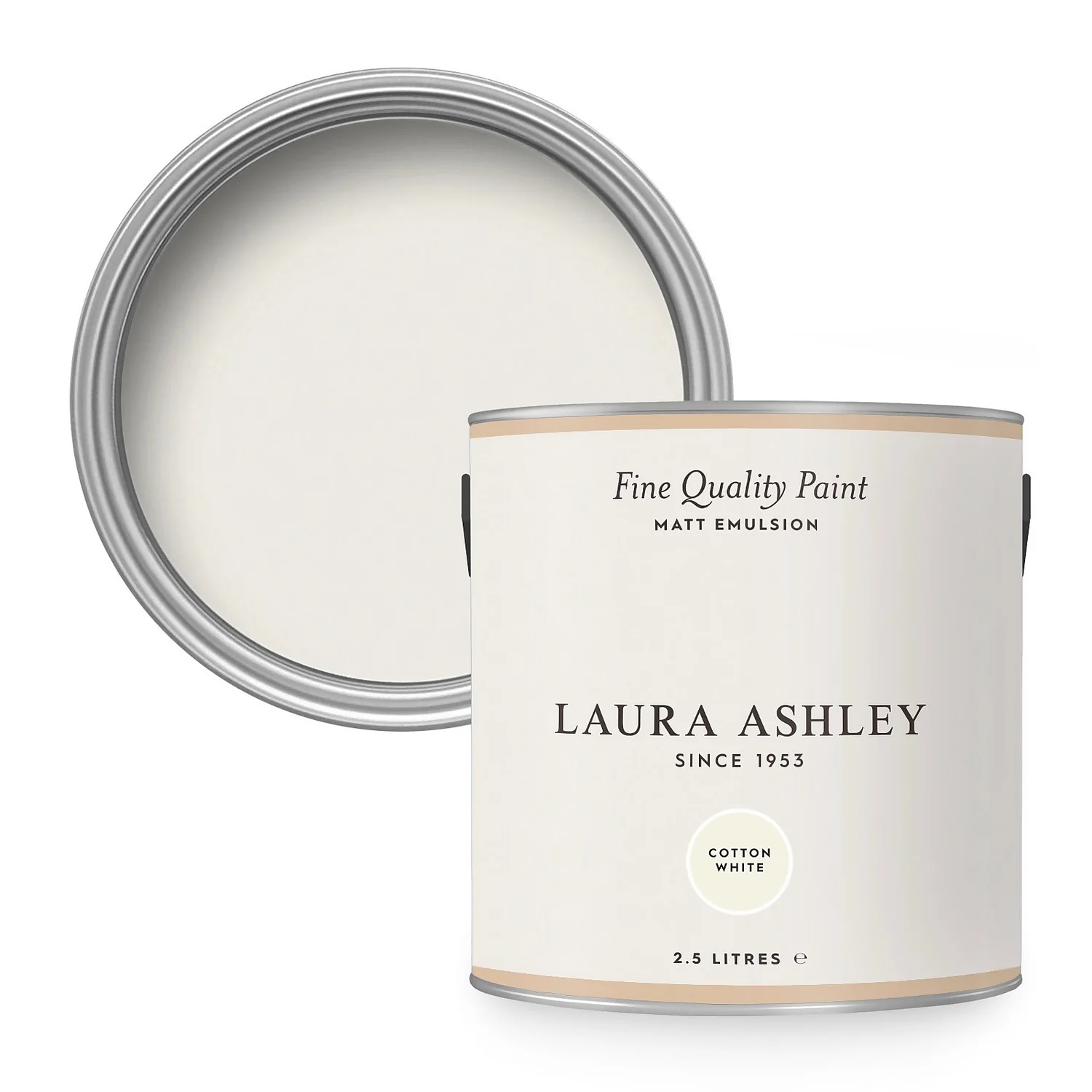 Laura Ashley Matt Emulsion Paint Cotton White - 2.5L 3 Laura Ashley Matt Emulsion Paint Cotton White - 2.5L