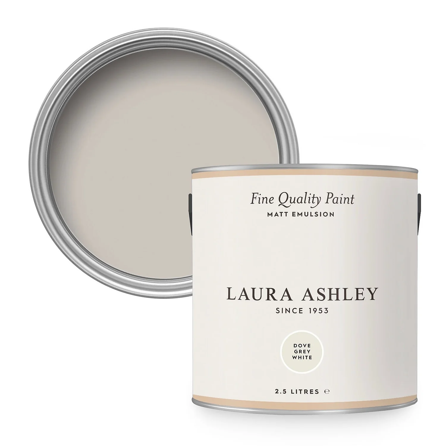 Laura Ashley Matt Emulsion Paint Dove Grey White - 2.5L 3 Laura Ashley Matt Emulsion Paint Dove Grey White - 2.5L