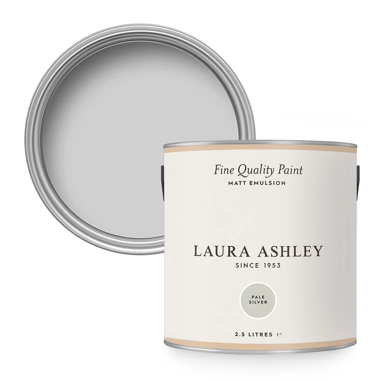 Laura Ashley Matt Emulsion Paint Pale Silver - 2.5L 3 Laura Ashley Matt Emulsion Paint Pale Silver - 2.5L