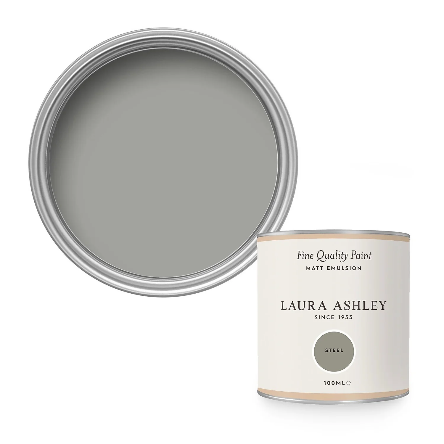 Laura Ashley Matt Emulsion Paint Steel Tester 100ml 3 Laura Ashley Matt Emulsion Paint Steel Tester 100ml