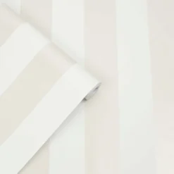 Laura Ashley Lille Pearlescent Stripe White Wallpaper -Paint and Painting Supplies Store 13135784 1334871496135552