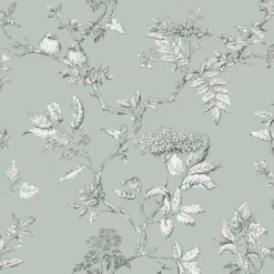 Laura Ashley Elderwood Duck Egg Wallpaper