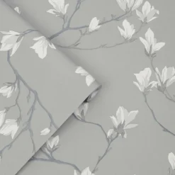 Laura Ashley Magnolia Grove Slate Wallpaper -Paint and Painting Supplies Store 13135798 1614871508535125