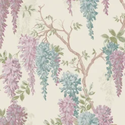 Laura Ashley Wisteria Garden Duck Egg Wallpaper