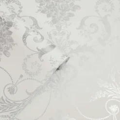 Laura Ashley Josette Metallic Silver Wallpaper -Paint and Painting Supplies Store 13135820 1474871507784783