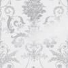 Laura Ashley Josette Metallic Silver Wallpaper