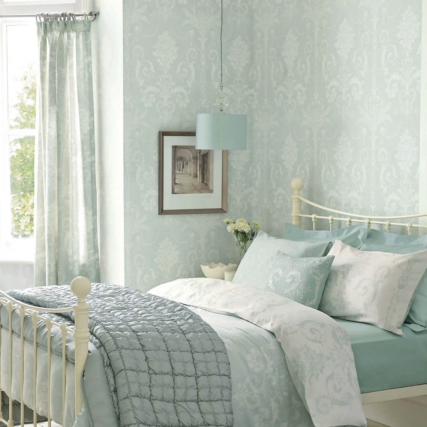 Laura Ashley Josette Duck Egg Wallpaper 4 Laura Ashley Josette Duck Egg Wallpaper - Image 2