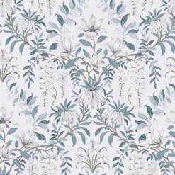 Laura Ashley Parterre Off White/Seaspray Wallpaper