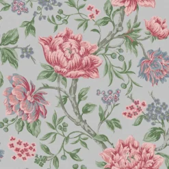 Laura Ashley Tapestry Floral Slate Grey Wallpaper