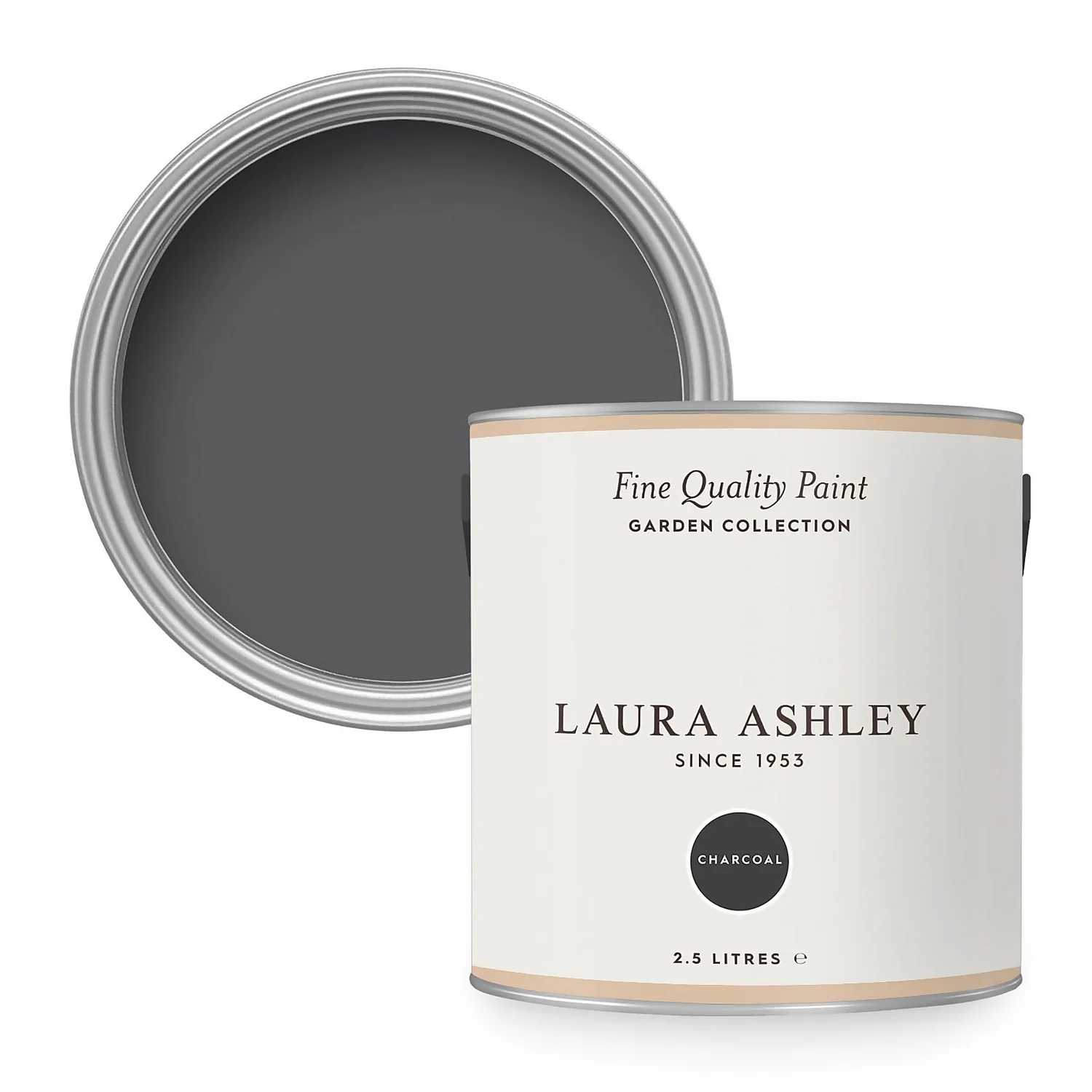 Laura Ashley Eggshell Garden Paint Charcoal - 2.5L 3 Laura Ashley Eggshell Garden Paint Charcoal - 2.5L