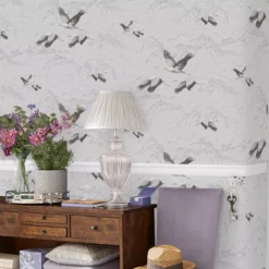Laura Ashley Animalia Bird Silver Effect Smooth Wallpaper -Paint and Painting Supplies Store laura ashley animalia bird silver effect smooth wallpaper5011583468267 21i bq