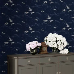 Laura Ashley Animalia Midnight Animal Smooth Wallpaper -Paint and Painting Supplies Store laura ashley animalia midnight animal smooth wallpaper5011583486384 20i bq