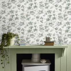 Laura Ashley Autumn Sage Green Leaves Smooth Wallpaper -Paint and Painting Supplies Store laura ashley autumn sage green leaves smooth wallpaper5011583524260 20i bq