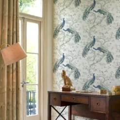 Laura Ashley Belvedere Midnight Peacock Smooth Wallpaper -Paint and Painting Supplies Store laura ashley belvedere midnight peacock smooth wallpaper5011583468359 20i bq
