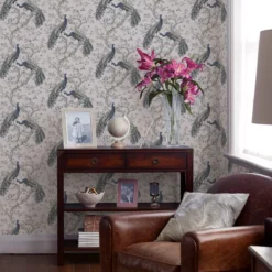Laura Ashley Belvedere Midnight Peacock Smooth Wallpaper -Paint and Painting Supplies Store laura ashley belvedere midnight peacock smooth wallpaper5011583468359 21i bq
