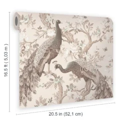 Laura Ashley Belvedere Soft Truffle Peacock Smooth Wallpaper -Paint and Painting Supplies Store laura ashley belvedere soft truffle peacock smooth wallpaper5011583468410 02t bq