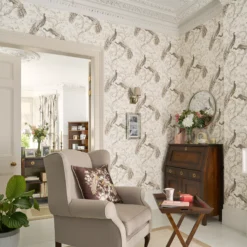 Laura Ashley Belvedere Soft Truffle Peacock Smooth Wallpaper -Paint and Painting Supplies Store laura ashley belvedere soft truffle peacock smooth wallpaper5011583468410 20i bq