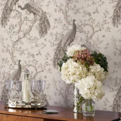 Laura Ashley Belvedere Soft Truffle Peacock Smooth Wallpaper -Paint and Painting Supplies Store laura ashley belvedere soft truffle peacock smooth wallpaper5011583468410 21i bq