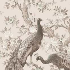 Laura Ashley Belvedere Soft Truffle Peacock Smooth Wallpaper -Paint and Painting Supplies Store laura ashley belvedere soft truffle peacock smooth wallpaper5011583468410 37c bq