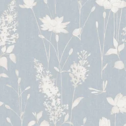 Laura Ashley Chalk Blue Dragonfly Garden Smooth Wallpaper