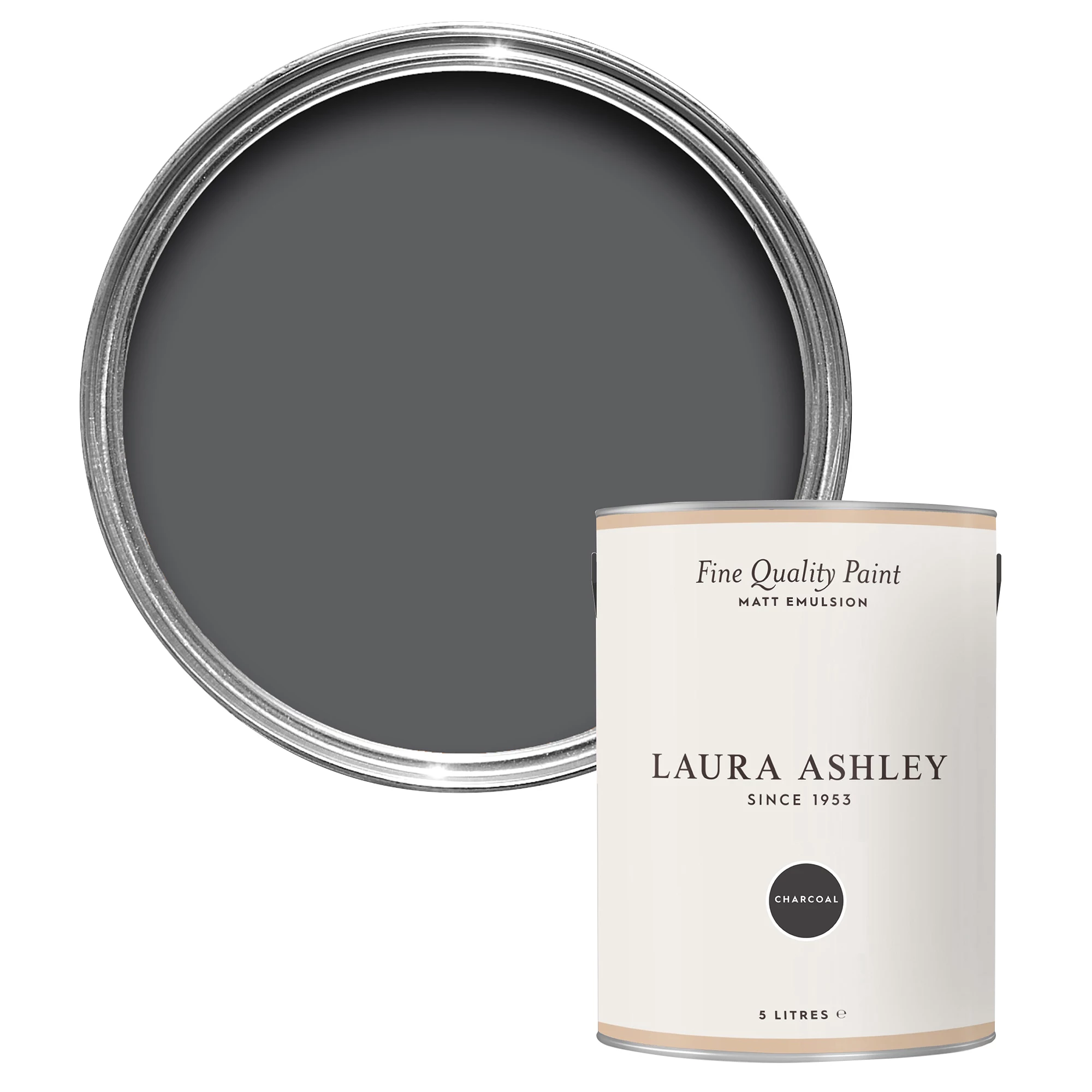 Laura Ashley Charcoal Matt Emulsion Paint, 5L 3 Laura Ashley Charcoal Matt Emulsion Paint, 5L