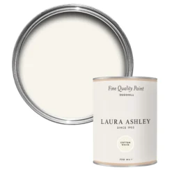 Laura Ashley Cotton White Eggshell Emulsion Paint, 750ml