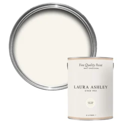 Laura Ashley Cotton White Matt Emulsion Paint, 5L