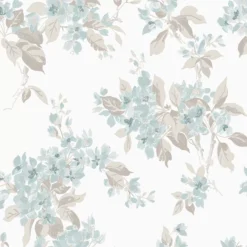 Laura Ashley Duck Egg Apple Blossom Smooth Wallpaper