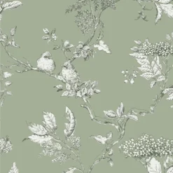 Laura Ashley Elderwood Sage Floral Smooth Wallpaper -Paint and Painting Supplies Store laura ashley elderwood sage floral smooth wallpaper5011583466881 37c bq