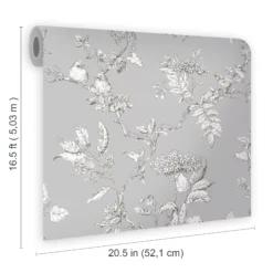 Laura Ashley Elderwood Steel Floral Smooth Wallpaper -Paint and Painting Supplies Store laura ashley elderwood steel floral smooth wallpaper5011583466850 02t bq