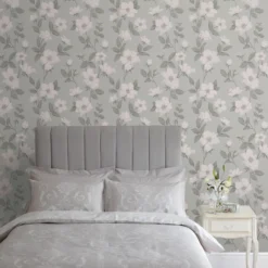 Laura Ashley Fleurir Smoke Green Floral Smooth Wallpaper -Paint and Painting Supplies Store laura ashley fleurir smoke green floral smooth wallpaper5011583487077 21i bq