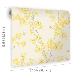 Laura Ashley Forstyhia Sunshine Floral Smooth Wallpaper -Paint and Painting Supplies Store laura ashley forstyhia sunshine floral smooth wallpaper5011583466942 02t bq
