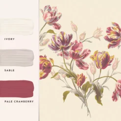 Laura Ashley Gosford Cranberry Floral Matt Mural -Paint and Painting Supplies Store laura ashley gosford cranberry floral matt mural5011583468830 03t