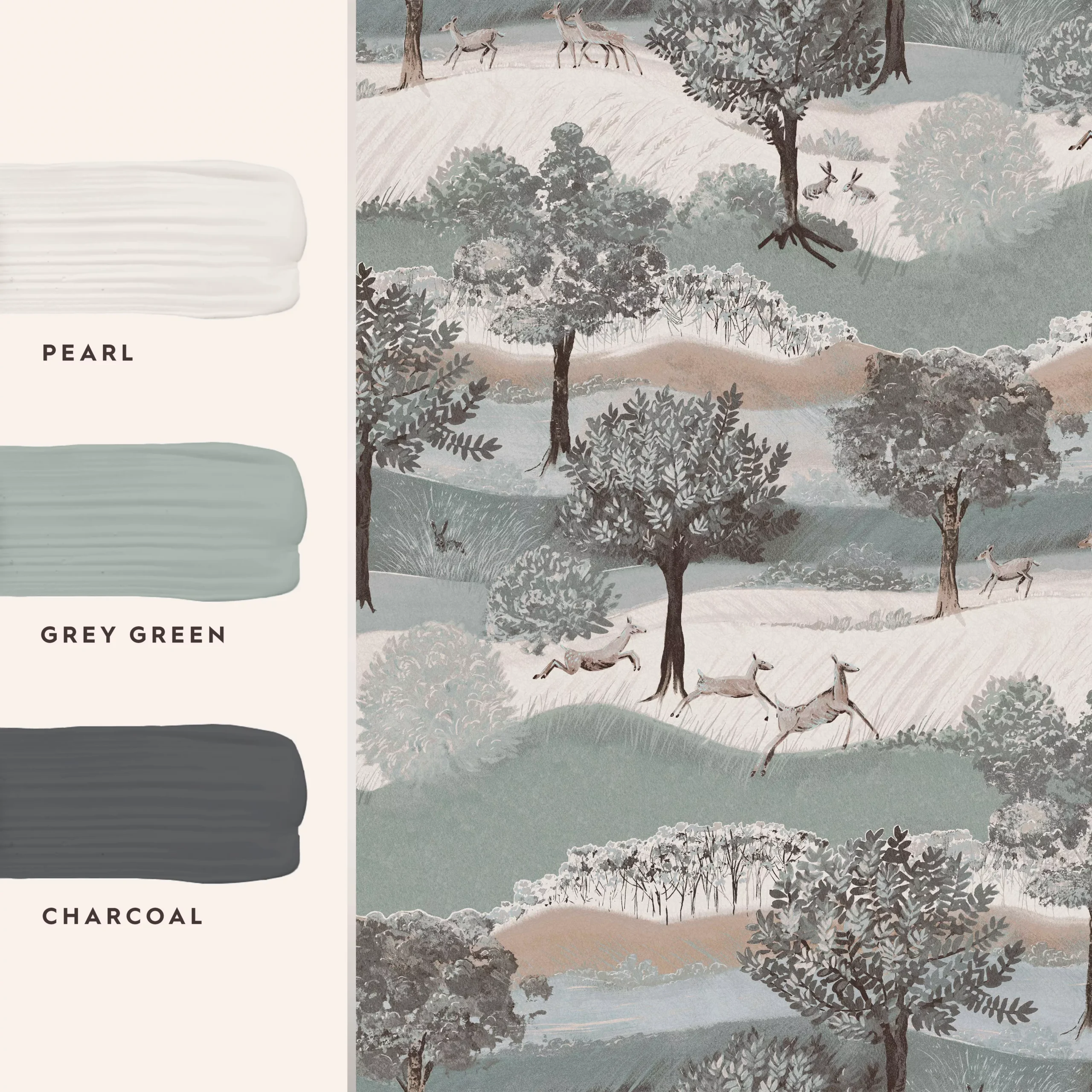 Laura Ashley Hartingdon Cream & Green Landscape Smooth Wallpaper 6 Laura Ashley Hartingdon Cream & Green Landscape Smooth Wallpaper - Image 4