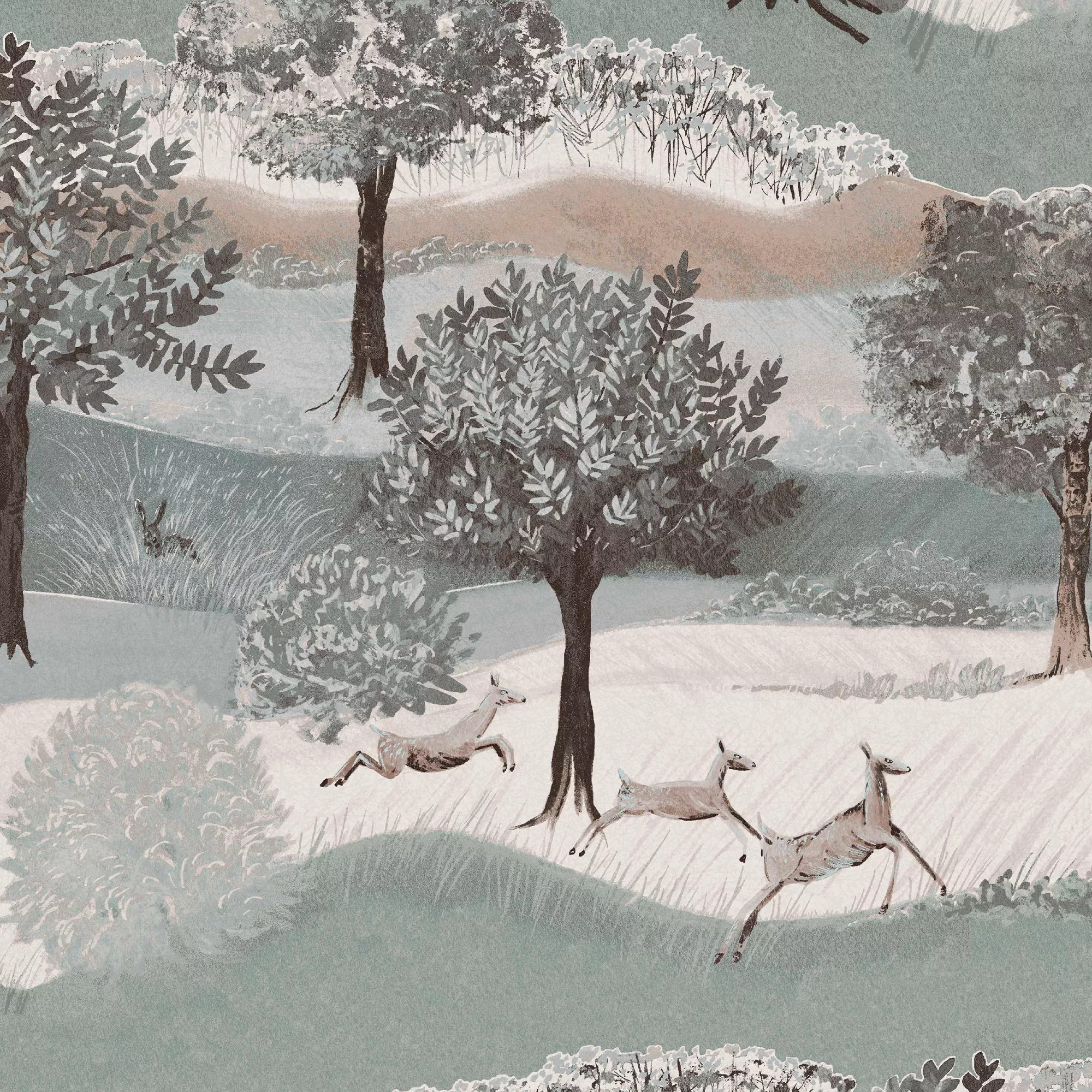 Laura Ashley Hartingdon Cream & Green Landscape Smooth Wallpaper 4 Laura Ashley Hartingdon Cream & Green Landscape Smooth Wallpaper - Image 2