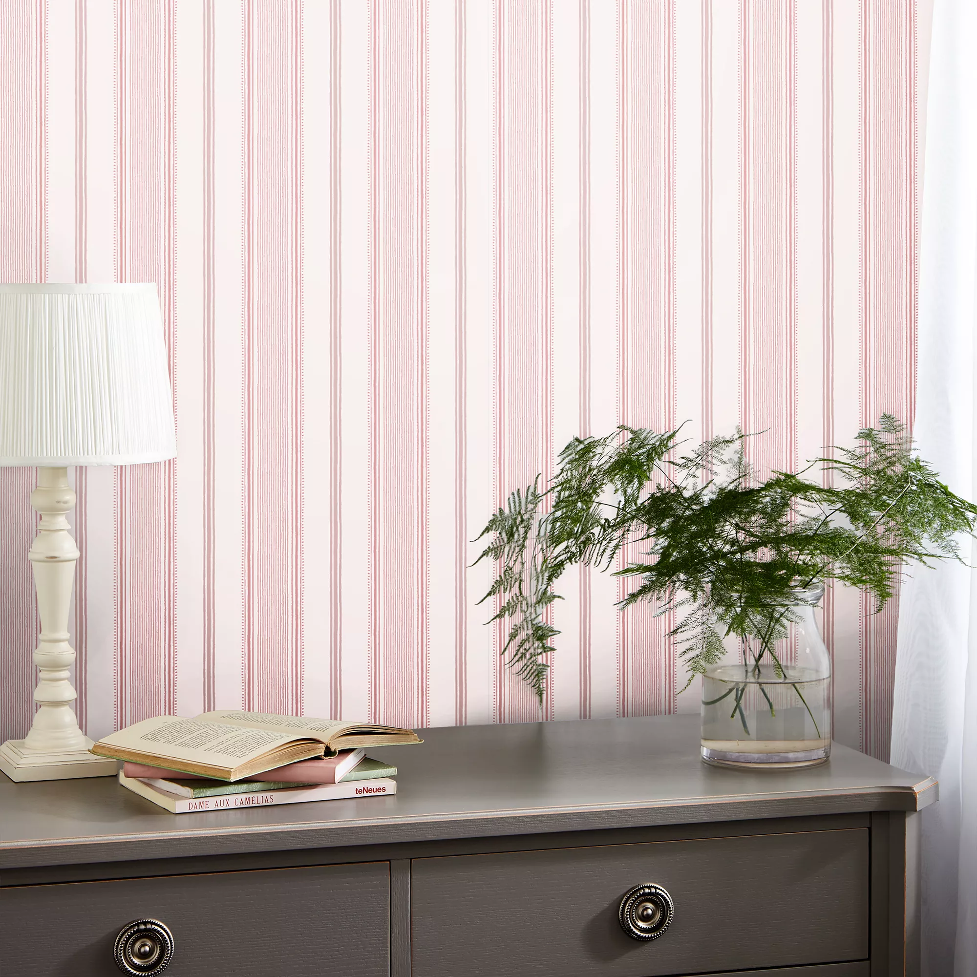 Laura Ashley Heacham Blush Stripe Smooth Wallpaper 5 Laura Ashley Heacham Blush Stripe Smooth Wallpaper - Image 3