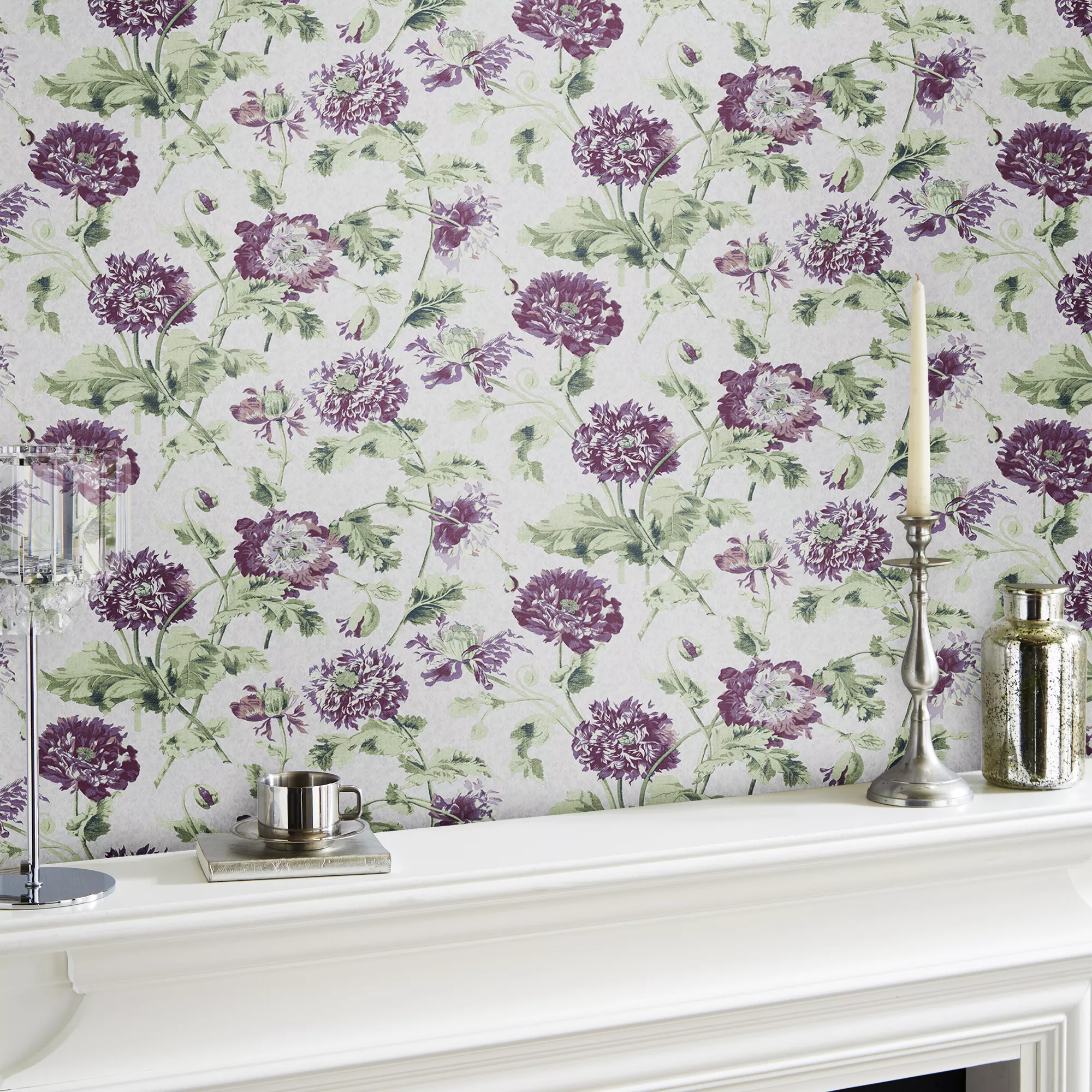 Laura Ashley Hepworth Grape Floral Smooth Wallpaper 6 Laura Ashley Hepworth Grape Floral Smooth Wallpaper - Image 4