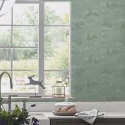 Laura Ashley Heritage Inspired Green Animal Smooth Wallpaper -Paint and Painting Supplies Store laura ashley heritage inspired green animal smooth wallpaper5011583523966 21i bq