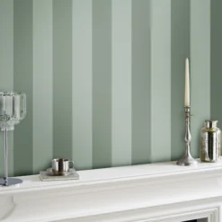 Laura Ashley Heritage Inspired Green Stripe Smooth Wallpaper -Paint and Painting Supplies Store laura ashley heritage inspired green stripe smooth wallpaper5011583524147 20i bq