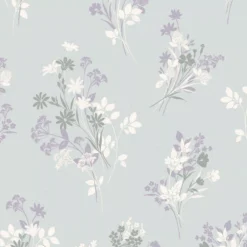 Laura Ashley Igerna Blue, Purple & Green Floral Smooth Wallpaper -Paint and Painting Supplies Store laura ashley igerna blue purple green floral smooth wallpaper5011583546200 02c bq