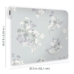 Laura Ashley Igerna Blue, Purple & Green Floral Smooth Wallpaper -Paint and Painting Supplies Store laura ashley igerna blue purple green floral smooth wallpaper5011583546200 02t bq