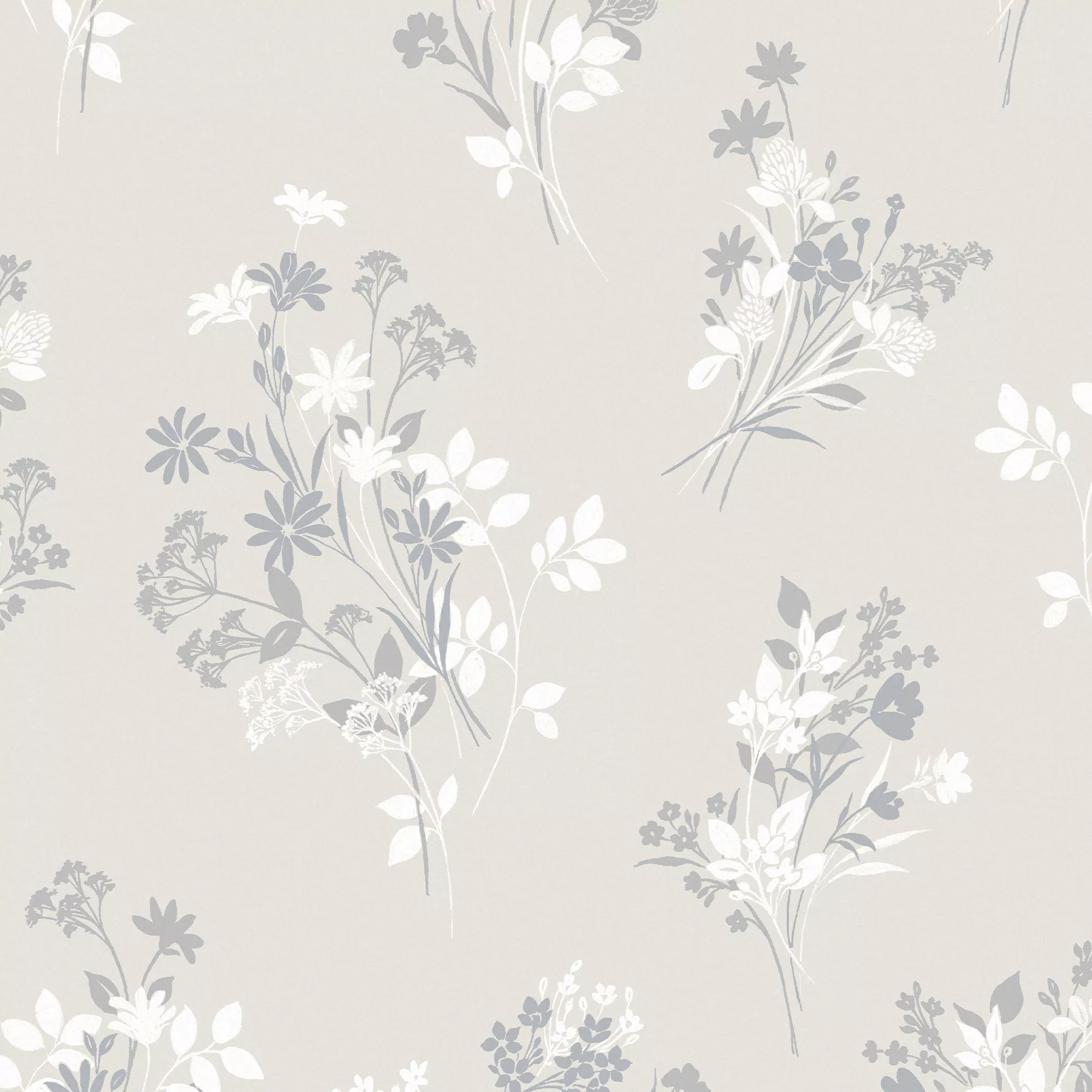 Laura Ashley Igerna Cream, Grey & White Floral Smooth Wallpaper 5 Laura Ashley Igerna Cream, Grey & White Floral Smooth Wallpaper - Image 3