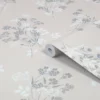 Laura Ashley Igerna Cream, Grey & White Floral Smooth Wallpaper