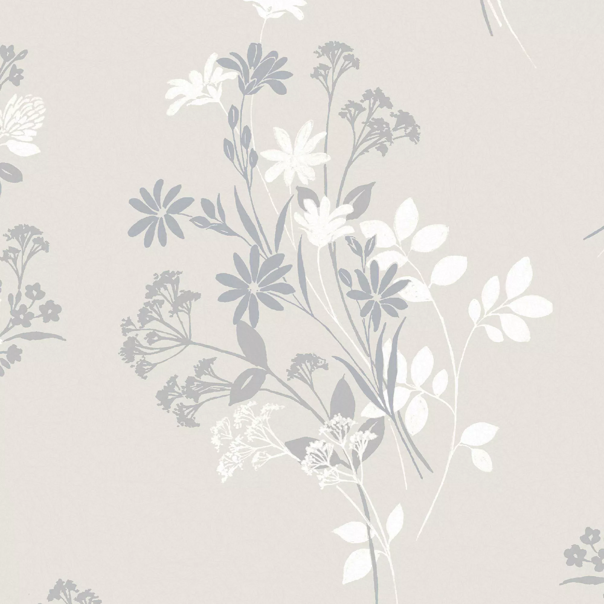 Laura Ashley Igerna Cream, Grey & White Floral Smooth Wallpaper 4 Laura Ashley Igerna Cream, Grey & White Floral Smooth Wallpaper - Image 2