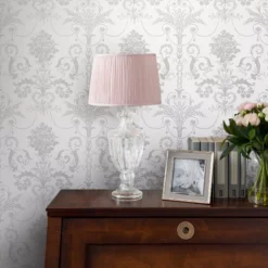 Laura Ashley Josette Dove Grey & White Damask Smooth Wallpaper 10 Laura Ashley Josette Dove Grey & White Damask Smooth Wallpaper -Paint and Painting Supplies Store laura ashley josette dove grey white damask smooth wallpaper5011583467994 21i bq