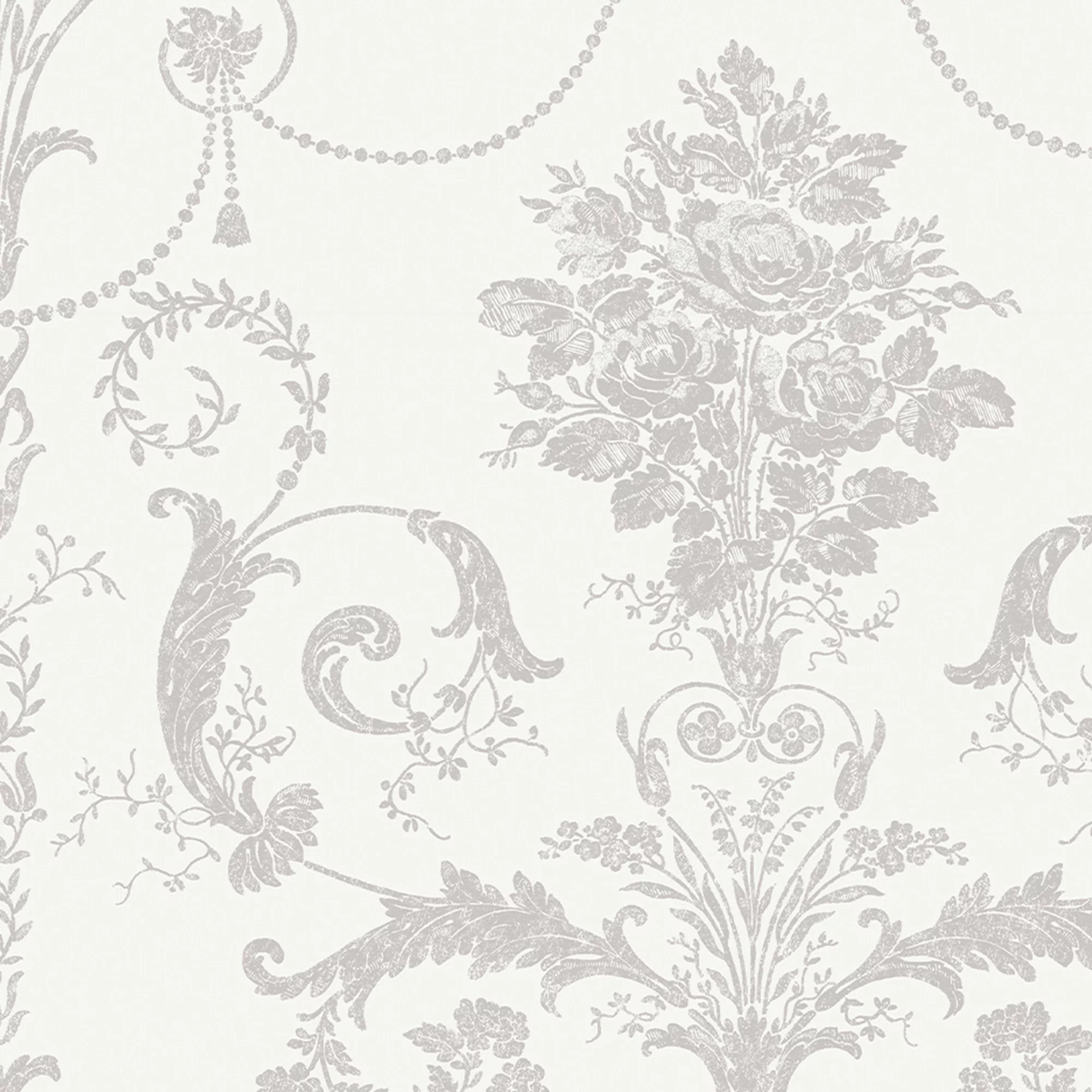 Laura Ashley Josette Dove Grey & White Damask Smooth Wallpaper 4 Laura Ashley Josette Dove Grey & White Damask Smooth Wallpaper - Image 2