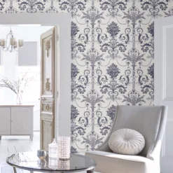 Laura Ashley Josette Midnight & Off White Damask Smooth Wallpaper 11 Laura Ashley Josette Midnight & Off White Damask Smooth Wallpaper -Paint and Painting Supplies Store laura ashley josette midnight off white damask smooth wallpaper5011583468052 20i bq