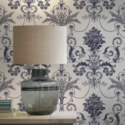 Laura Ashley Josette Midnight & Off White Damask Smooth Wallpaper 12 Laura Ashley Josette Midnight & Off White Damask Smooth Wallpaper -Paint and Painting Supplies Store laura ashley josette midnight off white damask smooth wallpaper5011583468052 21i bq