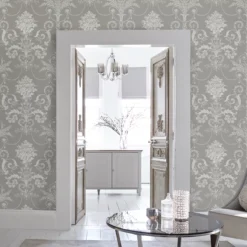 Laura Ashley Josette Steel Damask Smooth Wallpaper -Paint and Painting Supplies Store laura ashley josette steel damask smooth wallpaper5011583467932 20i bq