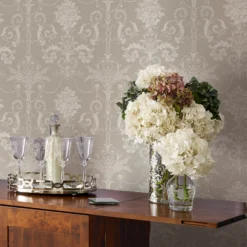 Laura Ashley Josette White & Dove Grey Damask Smooth Wallpaper -Paint and Painting Supplies Store laura ashley josette white dove grey damask smooth wallpaper5011583467789 21i bq
